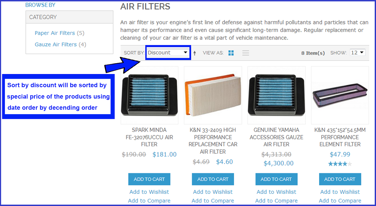 Sort by Discount